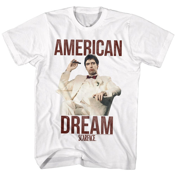 Scarface-American dream-White Adult S/S Tshirt - Coastline Mall