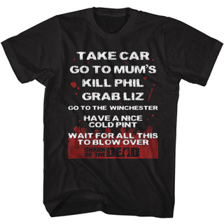 Shaun Of The Dead-Shaun Of The Dead Take Car-Black Adult S/S Tshirt