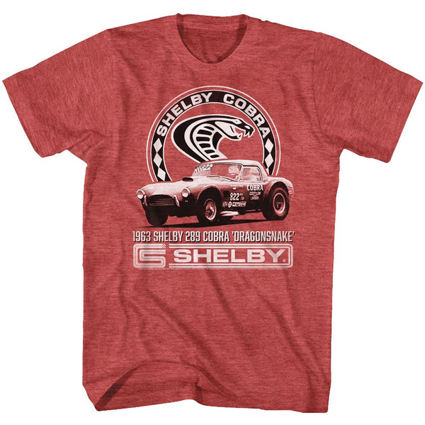 Carroll Shelby-Dragonsnake-Red Heather Adult S/S Tshirt - Coastline Mall