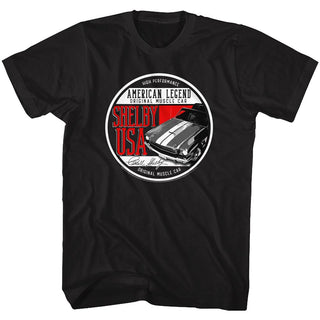 Carroll Shelby-Car Circle-Black Adult S/S Tshirt - Coastline Mall