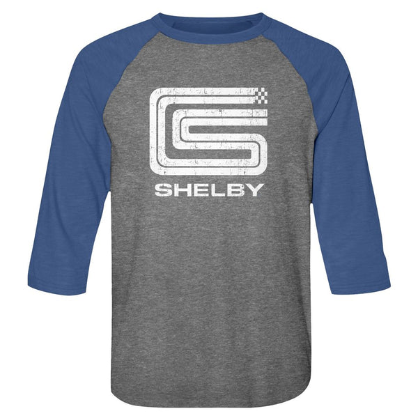 Carroll Shelby-Logo-Premium Heather/Vintage Royal Adult 3/4 Sleeve Raglan - Coastline Mall