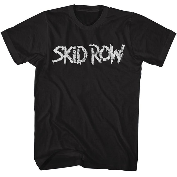 Skid Row-Whitish Logo-Black Adult S/S Tshirt - Coastline Mall