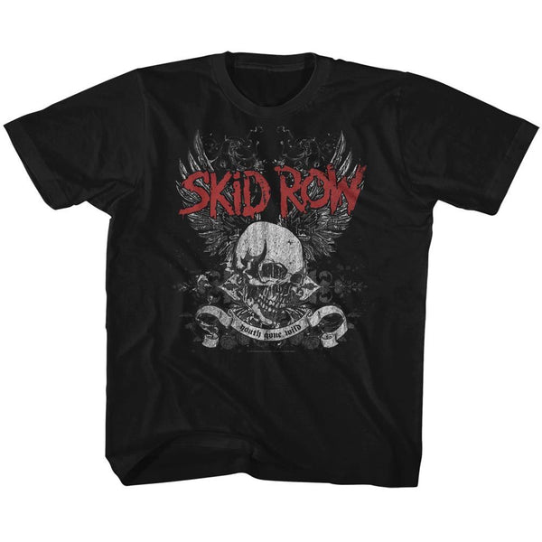 Skid Row-Skul & Wings-Black Toddler-Youth S/S Tshirt - Coastline Mall