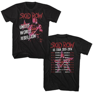 Skid Row-Uwr Tour 2013-14-Black Adult S/S Front-Back Print Tshirt - Coastline Mall