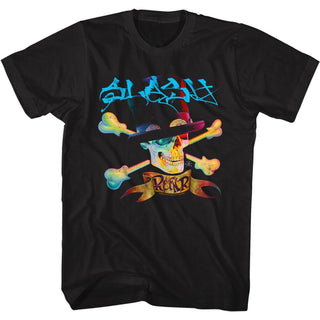 Slash-Skull&Bones&Hat-Black Adult S/S Tshirt - Coastline Mall