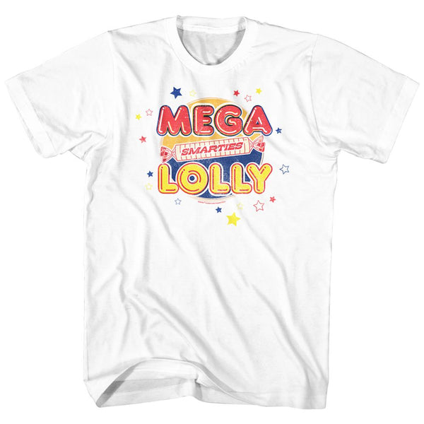 Smarties-Mega Lolly-White Adult S/S Tshirt - Coastline Mall