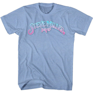 Steve Miller Band - SMB Logo Pastel Light Blue Heather Adult Short Sleeve T-Shirt tee - Coastline Mall