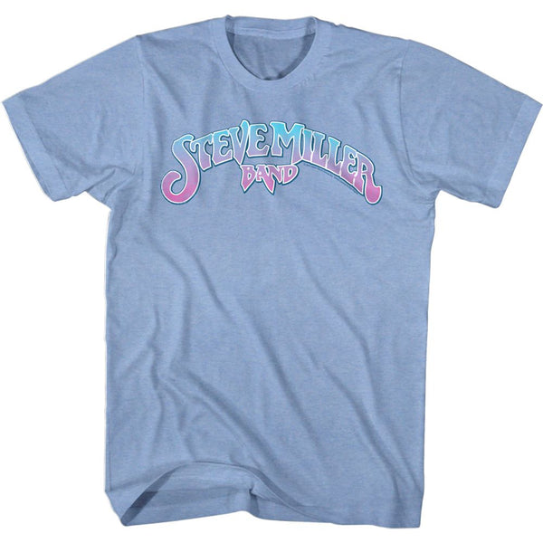 Steve Miller Band - SMB Logo Pastel Light Blue Heather Adult Short Sleeve T-Shirt tee - Coastline Mall