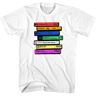 Sir Mix A Lot - Colorful Stacked Cassettes | White S/S Adult T-Shirt - Coastline Mall