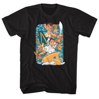 Street Fighter-Dual Chun Li-Black Adult S/S Tshirt - Coastline Mall