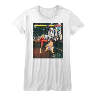 Street Fighter-Real Street Fighter-White Ladies S/S Tshirt - Coastline Mall