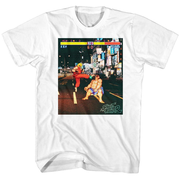 Street Fighter-Real Street Fighter-White Adult S/S Tshirt - Coastline Mall