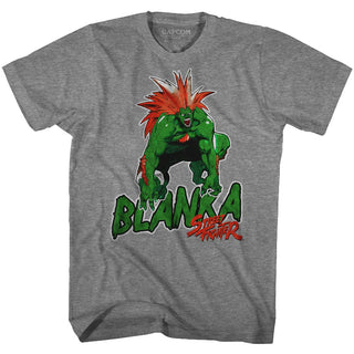 Street Fighter-Blanka-Graphite Heather Adult S/S Tshirt - Coastline Mall