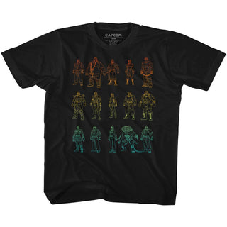 Street Fighter-Outlines-Black Toddler-Youth S/S Tshirt - Coastline Mall