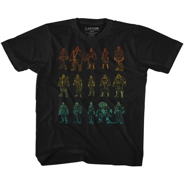 Street Fighter-Outlines-Black Toddler-Youth S/S Tshirt - Coastline Mall