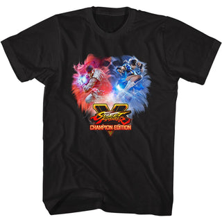 Street Fighter-Champion-Black Adult S/S Tshirt - Coastline Mall