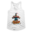 Street Fighter-Ryu-White Ladies Racerback - Coastline Mall