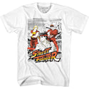 Street Fighter-Grainy Background-White Adult S/S Tshirt - Coastline Mall