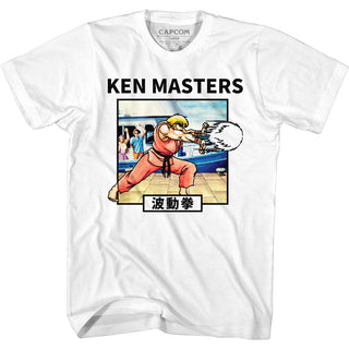 Street Fighter - Ken Hadoken | White S/S Adult T-Shirt - Coastline Mall