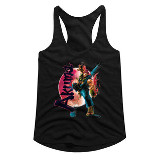 Street Fighter-Akuma-Black Ladies Racerback - Coastline Mall