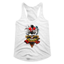 Street Fighter-Streetfighta-White Ladies Racerback - Coastline Mall