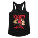 Street Fighter-Fight!-Black Ladies Racerback - Coastline Mall