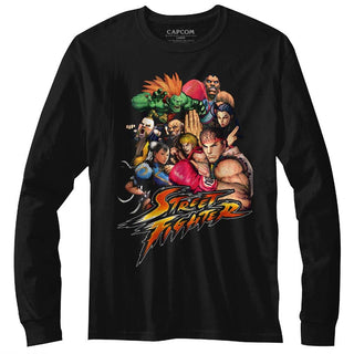 Street Fighter-Stftr-Black Adult L/S Tshirt - Coastline Mall