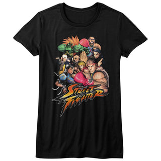 Street Fighter-Stftr-Black Ladies S/S Tshirt - Coastline Mall