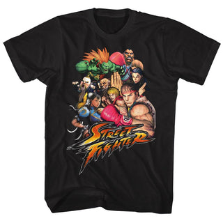 Street Fighter-Stftr-Black Adult S/S Tshirt - Coastline Mall