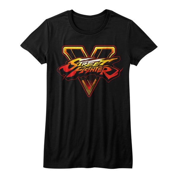 Street Fighter-Sfv Logo-Black Ladies S/S Tshirt - Coastline Mall