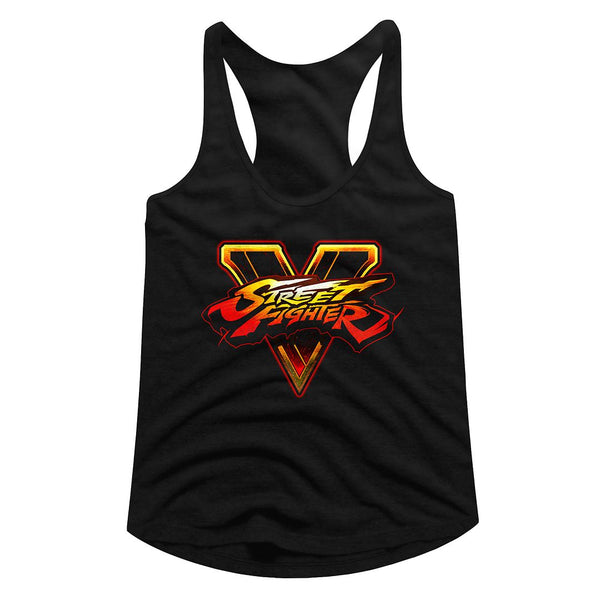 Street Fighter-Sfv Logo-Black Ladies Racerback - Coastline Mall