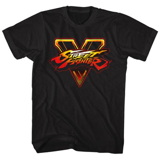 Street Fighter-Sfv Logo-Black Adult S/S Tshirt - Coastline Mall