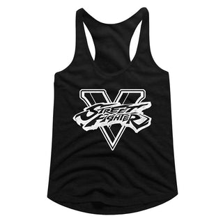 Street Fighter-Sfv Bw-Black Ladies Racerback - Coastline Mall