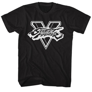 Street Fighter-Sfv Bw-Black Adult S/S Tshirt - Coastline Mall