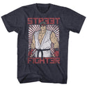 Street Fighter-Block Print-Navy Heather Adult S/S Tshirt - Coastline Mall