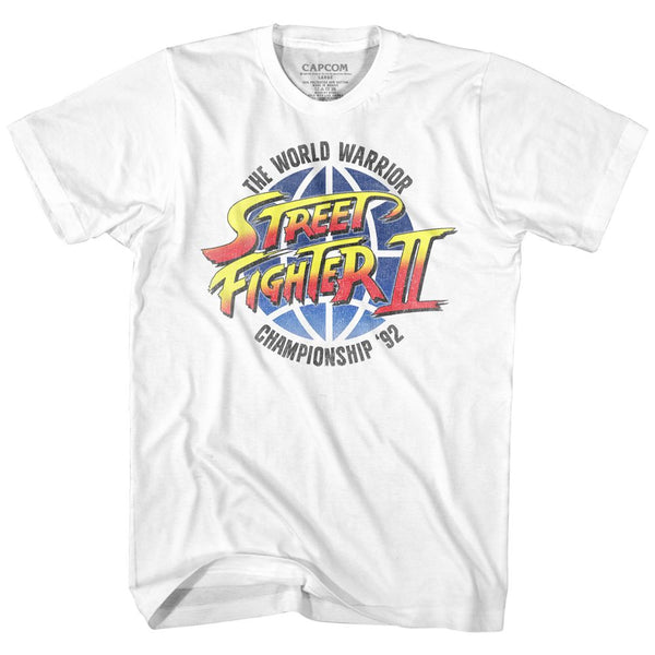 Street Fighter-World Warrior-White Adult S/S Tshirt - Coastline Mall