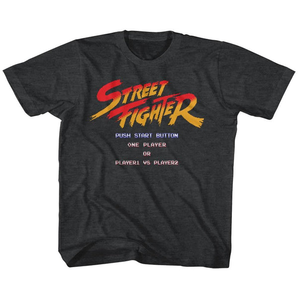 Street Fighter-Start Screen-Black Heather Toddler-Youth S/S Tshirt - Coastline Mall