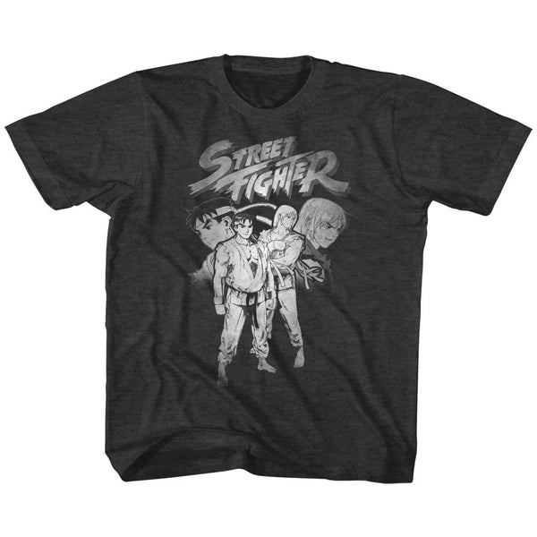 Street Fighter-Sf Alpha 3 Ryu-Ken-Black Heather Toddler-Youth S/S Tshirt - Coastline Mall