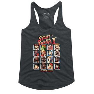 Street Fighter-Super Turbo Hd Select-Dark Gray Heather Ladies Racerback - Coastline Mall