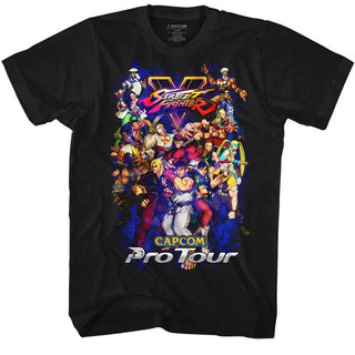 Street Fighter-Pro Tour 2-Black Adult S/S Tshirt - Coastline Mall