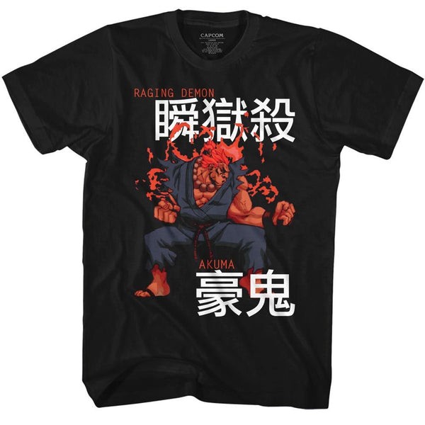 Street Fighter-Akuma-Black Adult S/S Tshirt - Coastline Mall