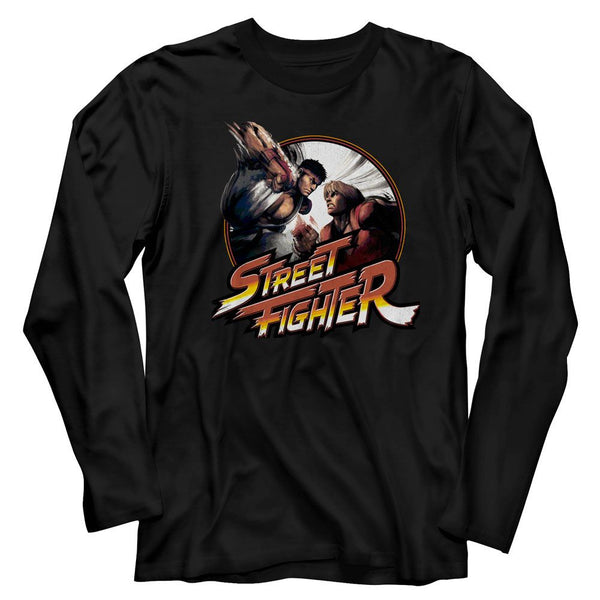 Street Fighter-Punchy-Black Adult L/S Tshirt - Coastline Mall