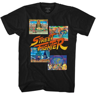 Street Fighter-Multihit2-Black Adult S/S Tshirt - Coastline Mall