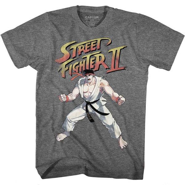 Street Fighter-Ryu-Graphite Heather Adult S/S Tshirt - Coastline Mall