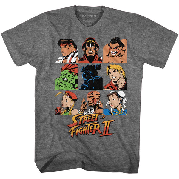 Street Fighter-Sf2Shdrcast-Graphite Heather Adult S/S Tshirt - Coastline Mall