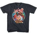 Street Fighter-Group Circle-Vintage Navy Toddler-Youth S/S Tshirt - Coastline Mall