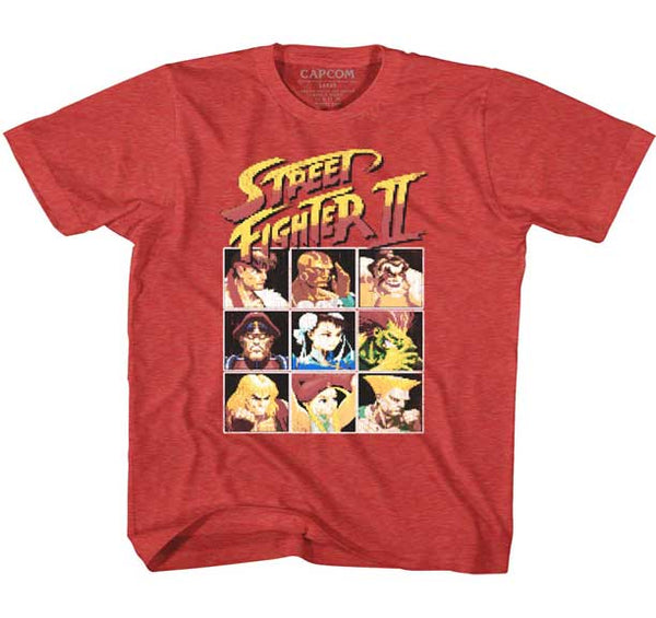 Street Fighter-8Bit-Vintage Red Toddler-Youth S/S Tshirt - Coastline Mall