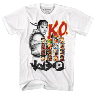 Street Fighter-Ko2-White Adult S/S Tshirt - Coastline Mall