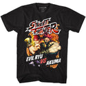 Street Fighter-Street Fire-Black Adult S/S Tshirt - Coastline Mall