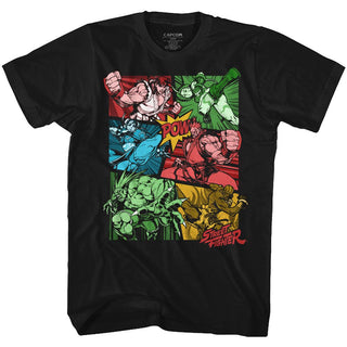 Street Fighter-Comic-Black Adult S/S Tshirt - Coastline Mall